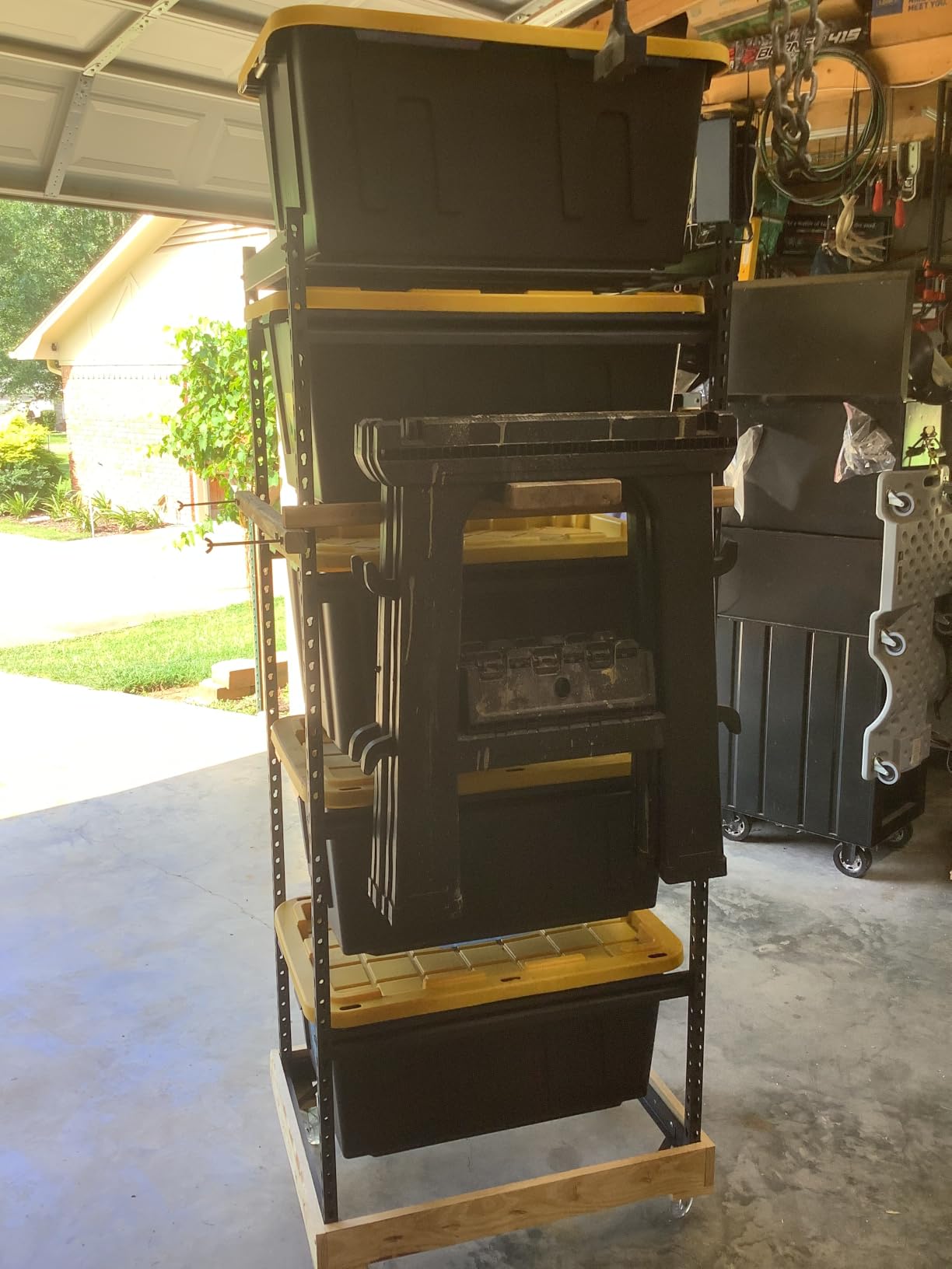27 Gallon Tote Storage Rack, Heavy-Duty Storage Bin Rack Organizer, 5-Tier Standing Storage Bin Shelves, 250 lb Capacity, Maximize Space for Garage, Warehouse, Utility, 2 Pack Pro(Totes Not Included) customer photo 2