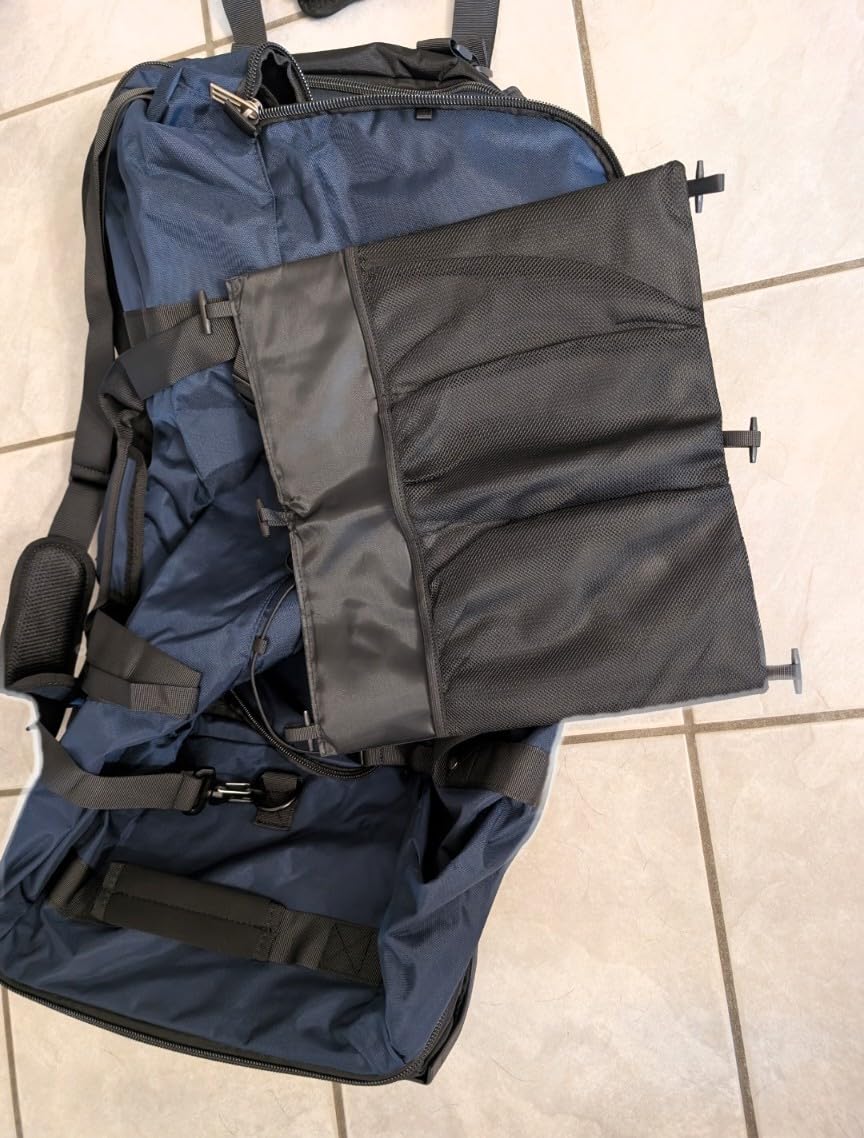 Rolling Duffle Bag with Wheels,110L/140L Expandable Soft-Sided Foldable Duffle Bag with 2 Rubber Wheels,Packable 32” Rolling Carry-On with Pockets & Compartments (Dark blue) customer photo 2