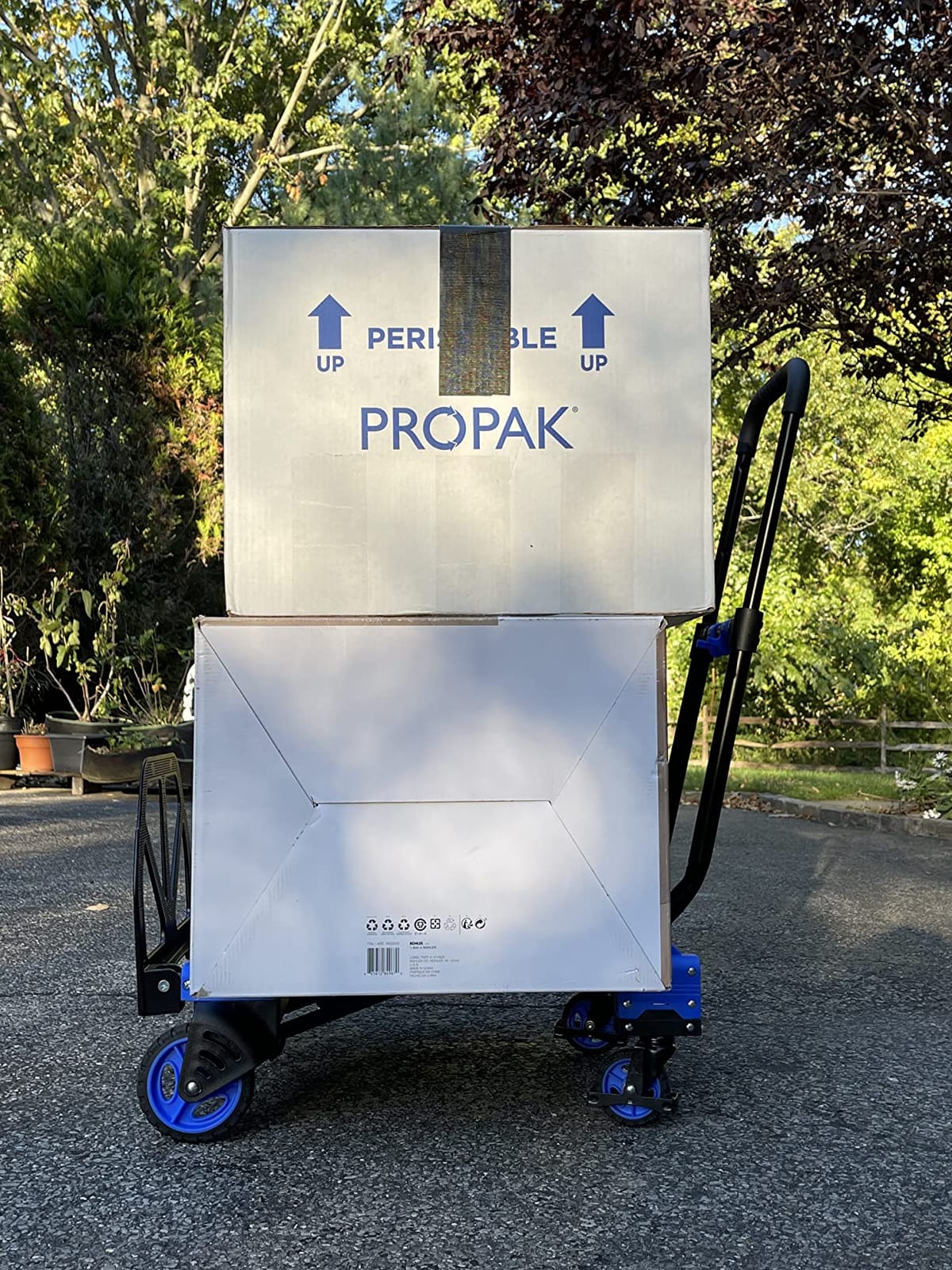 Upgraded 3 in 1 Convertible Folding Hand Truck with Brakes, Hand Truck Dolly Heavy Duty 660lbs Capacity, Stair Climbing Cart with Adjustable Shovel Board and Fixed Handle for Moving customer photo 1