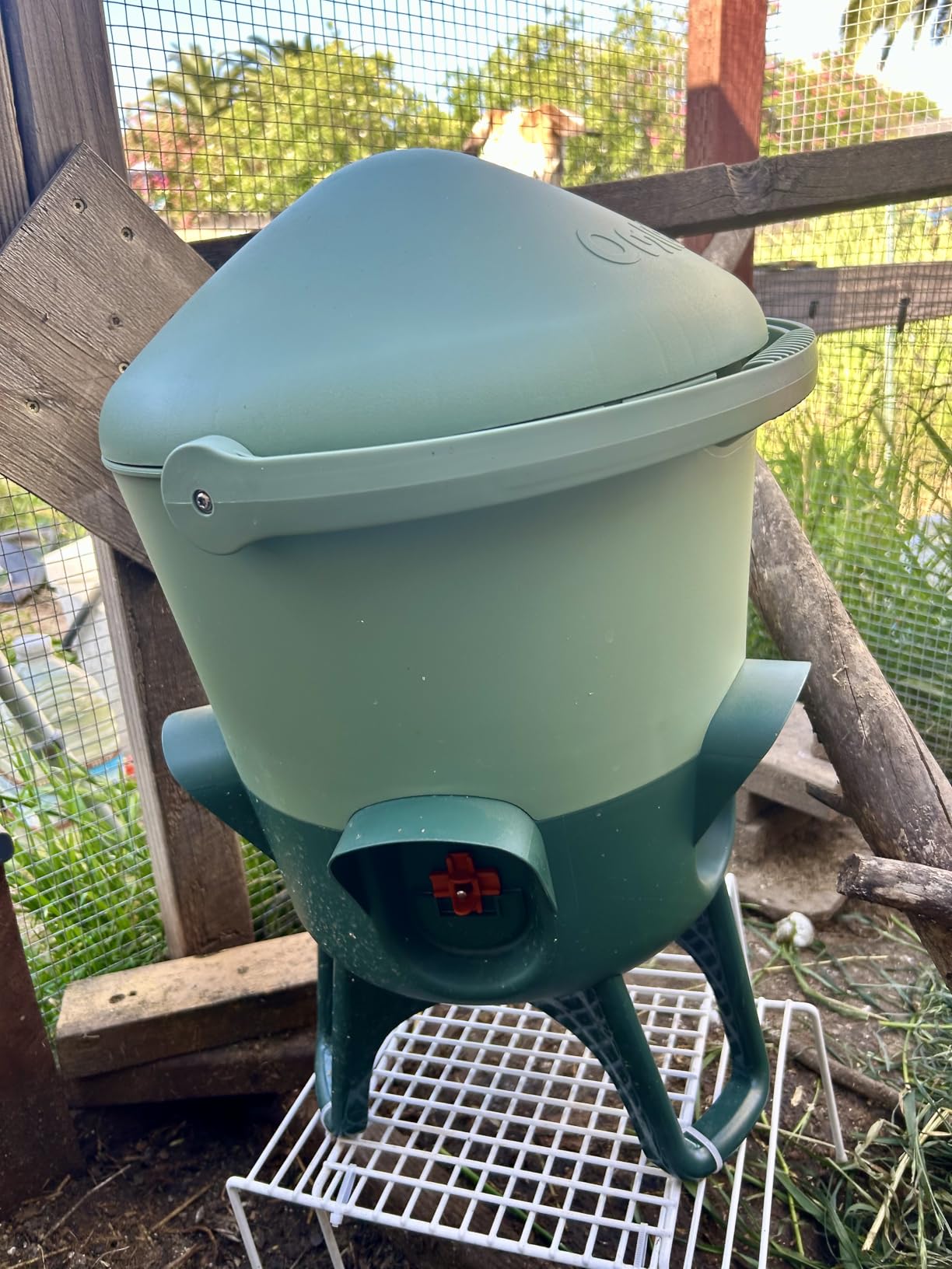 Omlet Insulated Chicken Waterer, 3 Gallon | Automatic Poultry Water Dispenser with 5 Cups & Nipples Included | BPA-Free | Anti-Roost Lid | Sage Green customer photo 2