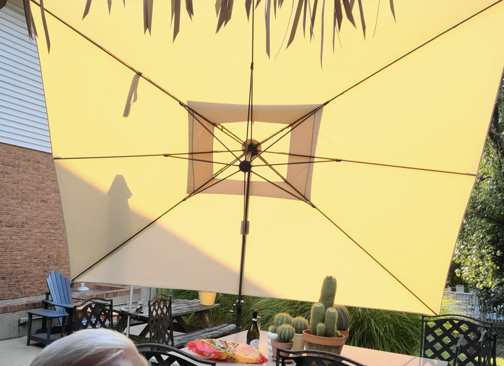 10x13FT Cantilever Outdoor Patio Umbrellas, Double Top Large Rectangle Umbrella, Heavy Duty 360° Rotation Offset Outdoor Sun Shade Umbrella for Garden Deck Pool Backyard Patio, Navy Blue customer photo 2