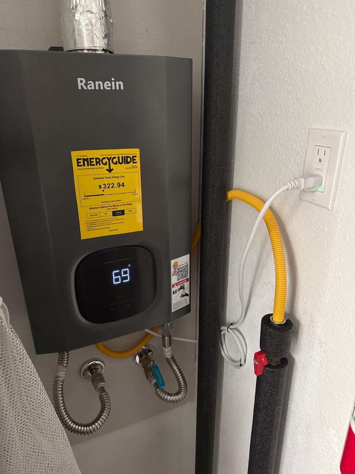 Ranein Propane Gas Tankless Water Heater, 8.5 GPM, 190,000 BTU, Outdoor customer photo 2