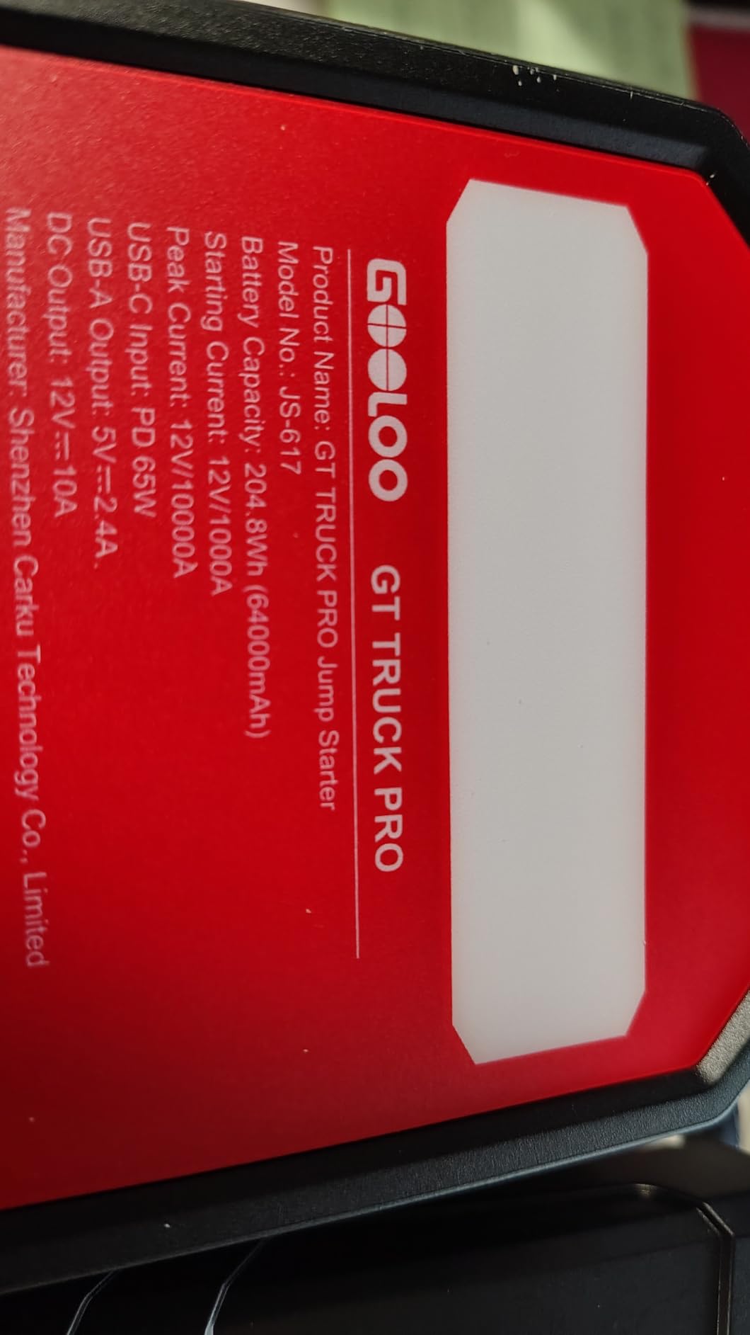 GOOLOO GT Truck PRO 10000A & 64000mAh Jump Starter with 65W Fast Charge customer photo 1