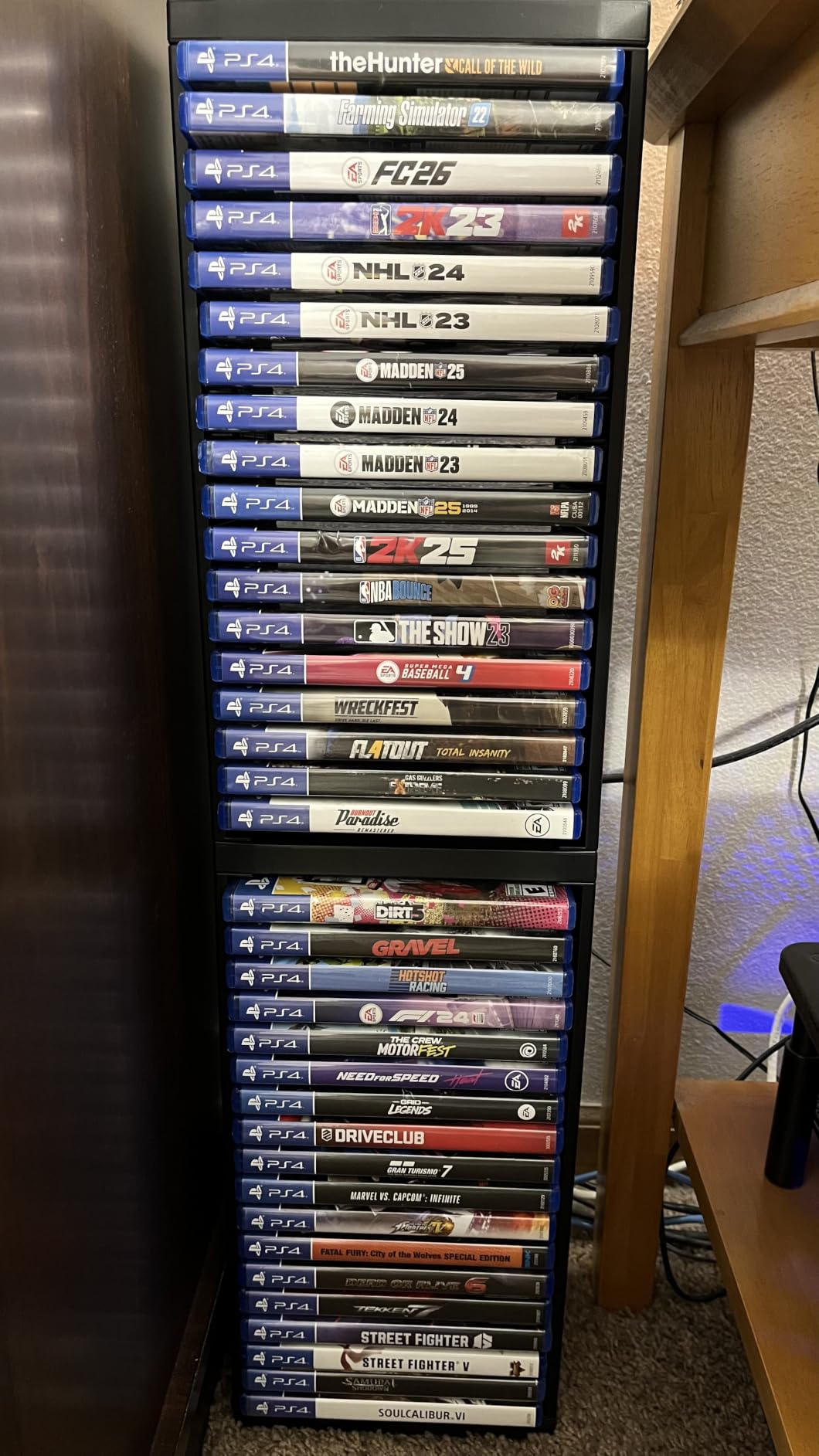 Nargos Video Game Storage Stand Tower for PS5/PS4/PS3/Xbox Series S & X/Xbox One, Universal Game Disc Holder Vertical Blu Ray Case Organizer, Black customer photo 2