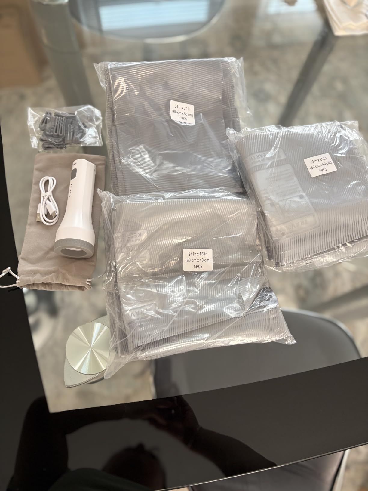 15 Pack Vacuum Storage Bags for Travel with Cordless Pump, Space Saver Bags for Clothes, Compression Packing Bags for Luggage, 15 Combo Size customer photo 1