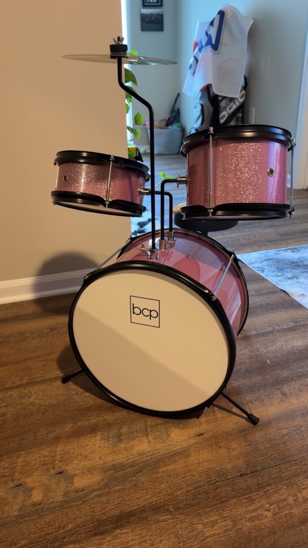 Best Choice Products 3-Piece Beginner Drum Set for Kids Juniors, w/Throne Stool, Cymbal, Drum Sticks, Bass Drum Pedal, 2 Toms - Blue/Black customer photo 2