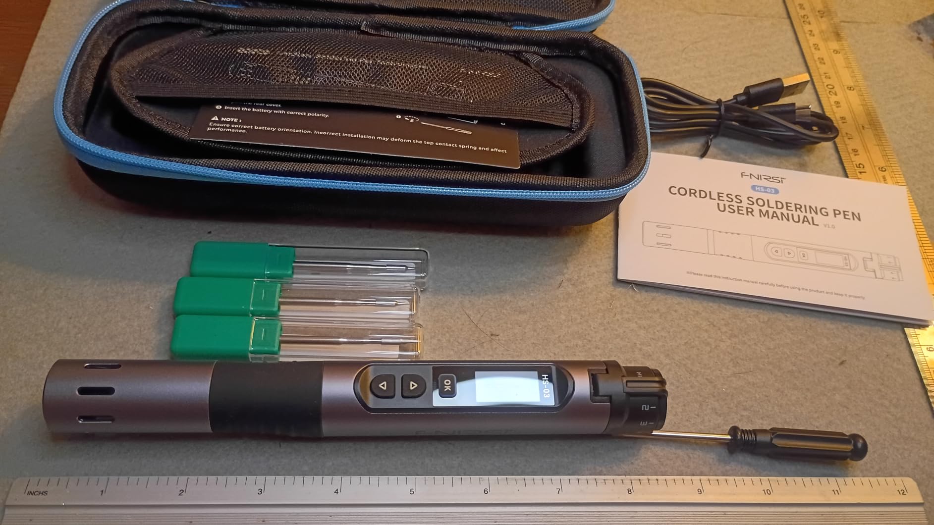 FNIRSI HS-03 Cordless Soldering Iron Kit, 2600mAh Battery, 3s Fast Heating | 212-842°F, 5 Preset Temp Levels, Auto Sleep, 0.96