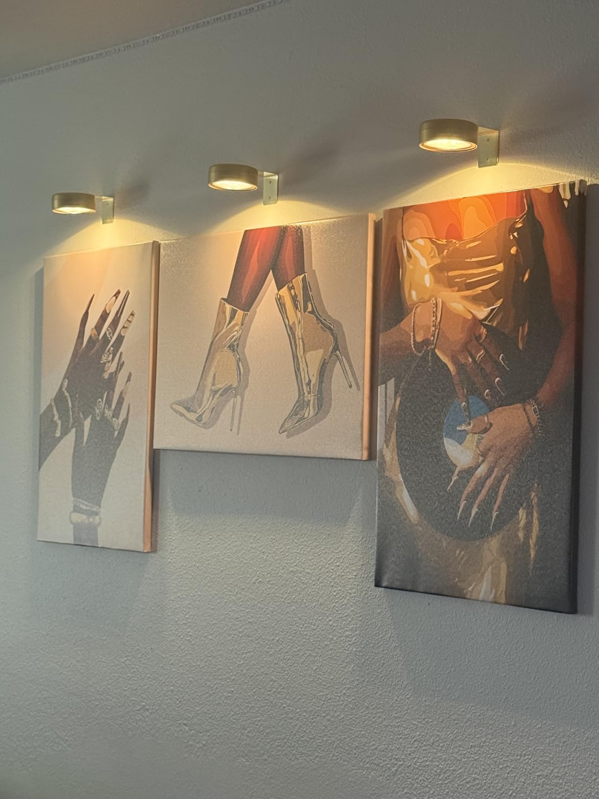 4 Pack Picture Lights for Wall, Rechargeable Magnetic Art Display Lights | 2200mAh Battery, 3 CCT & 12 RGB, Dimmable & Timer, Decor LED Light for Painting, Photo Frame, Gallery & Wall Decor customer photo 2