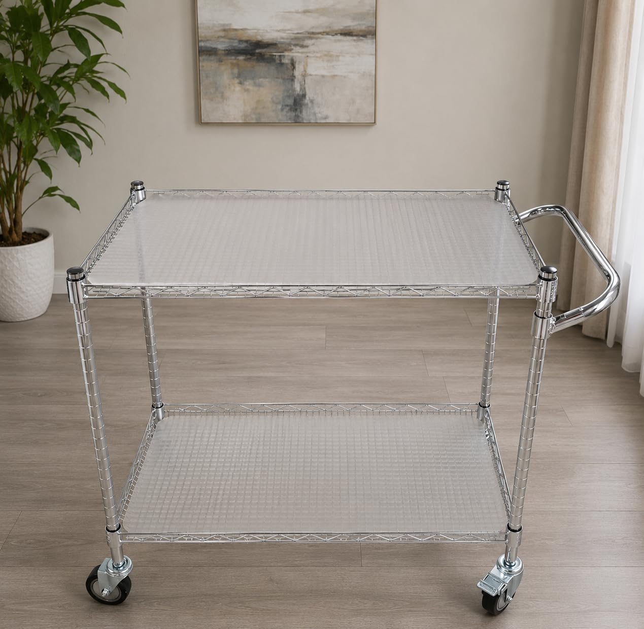 Commercial Rolling Utility Cart,45In Large Kitchen Carts with Wheels customer photo 2