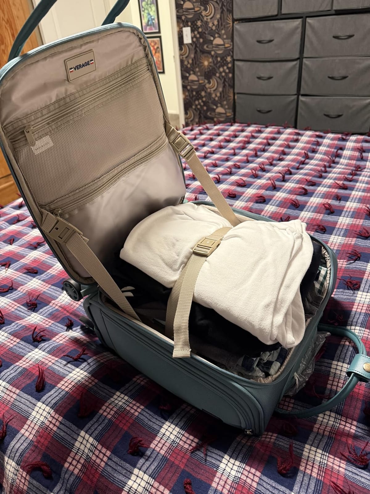 Verage 18x14x8in Underseat Carry On Luggage with Spinner Wheels,Lavender customer photo 2