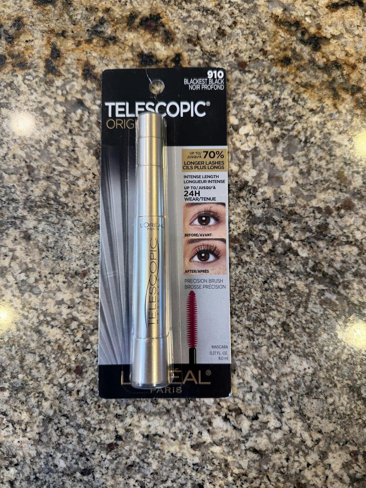 L’Oreal Paris Makeup Original Telescopic Mascara, Separating Mascara Volume and Length Formula, Washable, Blackest Black, 0.27 Fl Oz., 1 Count customer photo 1