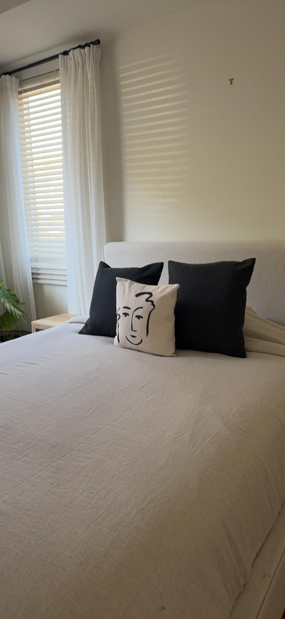 Simple&Opulence 100% French Flax Linen Duvet Cover Set with Embroidery Washed - 3 Pieces (1 Duvet Cover with 2 Pillow Shams) with Button Closure Soft Breathable Farmhouse - Linen, King Size customer photo 1