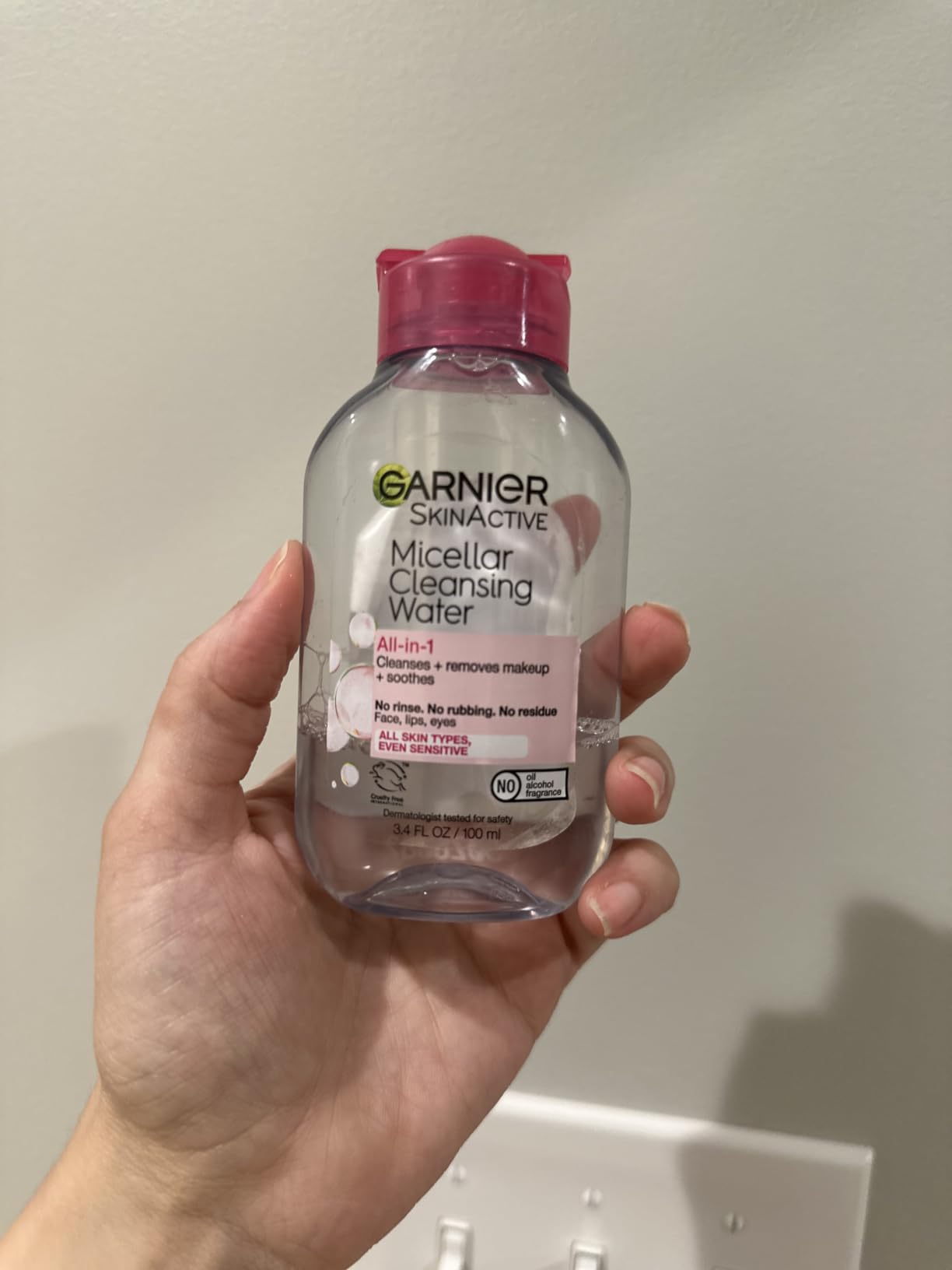 Garnier Micellar Water, Facial Cleanser & Makeup Remover, 3.4 Fl Oz customer photo 1