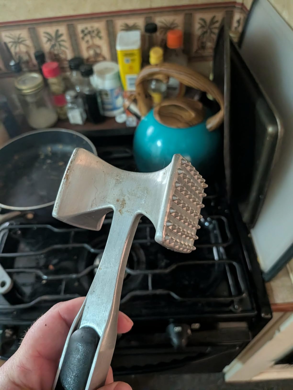 KitchenAid Gourmet Multi Sided Meat Tenderizer for Pounding Meats, Nuts, Shellfish, ect, Hang Hole for Easy Storage, Hand Wash, One Size, Black customer photo 2