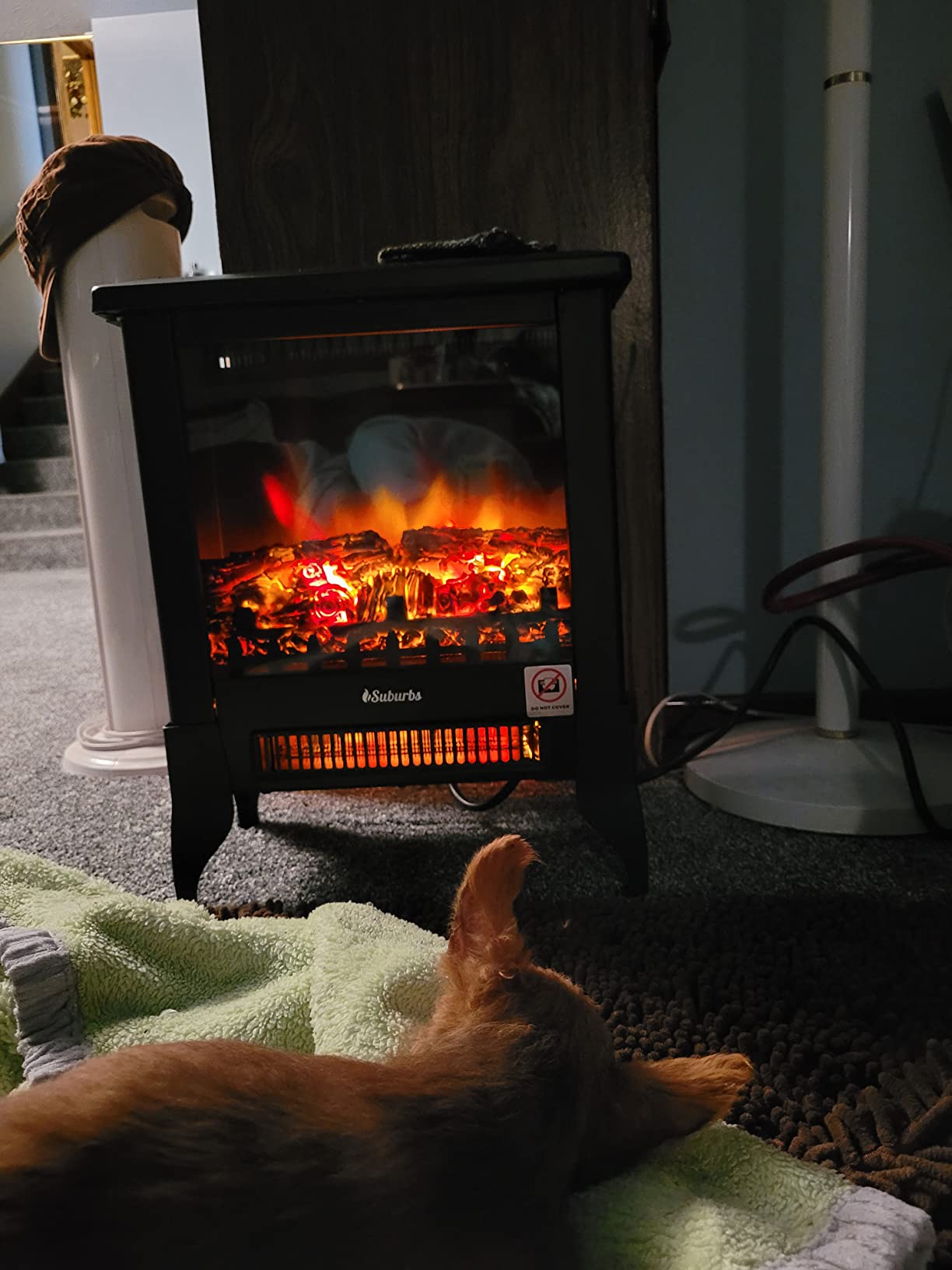 TURBRO Suburbs TS17 Compact Electric Fireplace Stove, Freestanding Stove Heater with Realistic Flame - CSA Certified - Overheating Safety Protection - for Small Spaces - 17