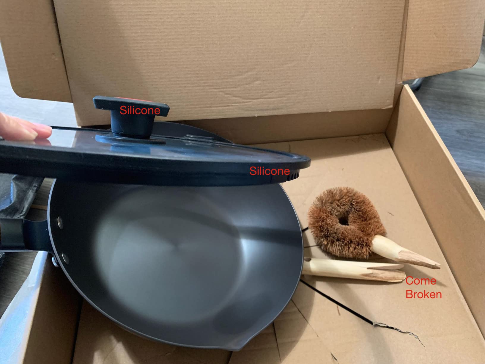 WANGYUANJI Carbon Steel Wok with Lid, 12.6 Inch Flat Bottom Chinese Wok customer photo 1