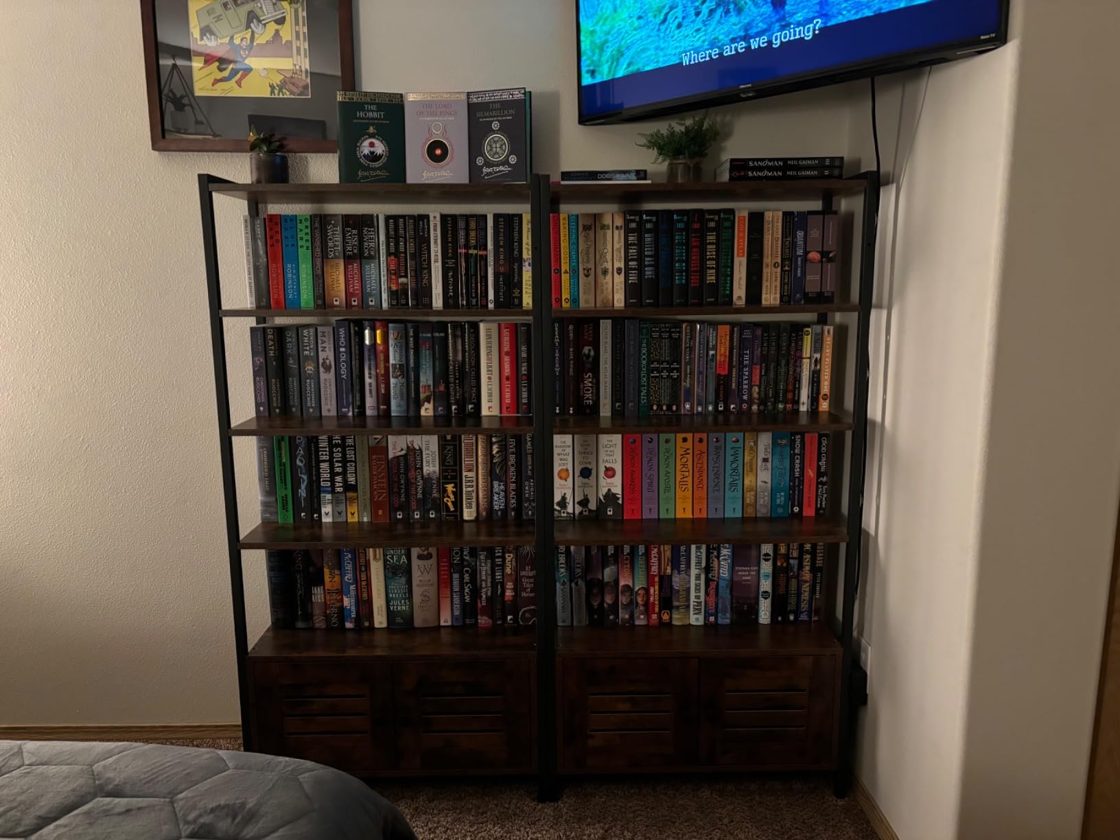 IRONCK Bookcase with Doors and Open Shelves for Home Office and Living Room customer photo 2