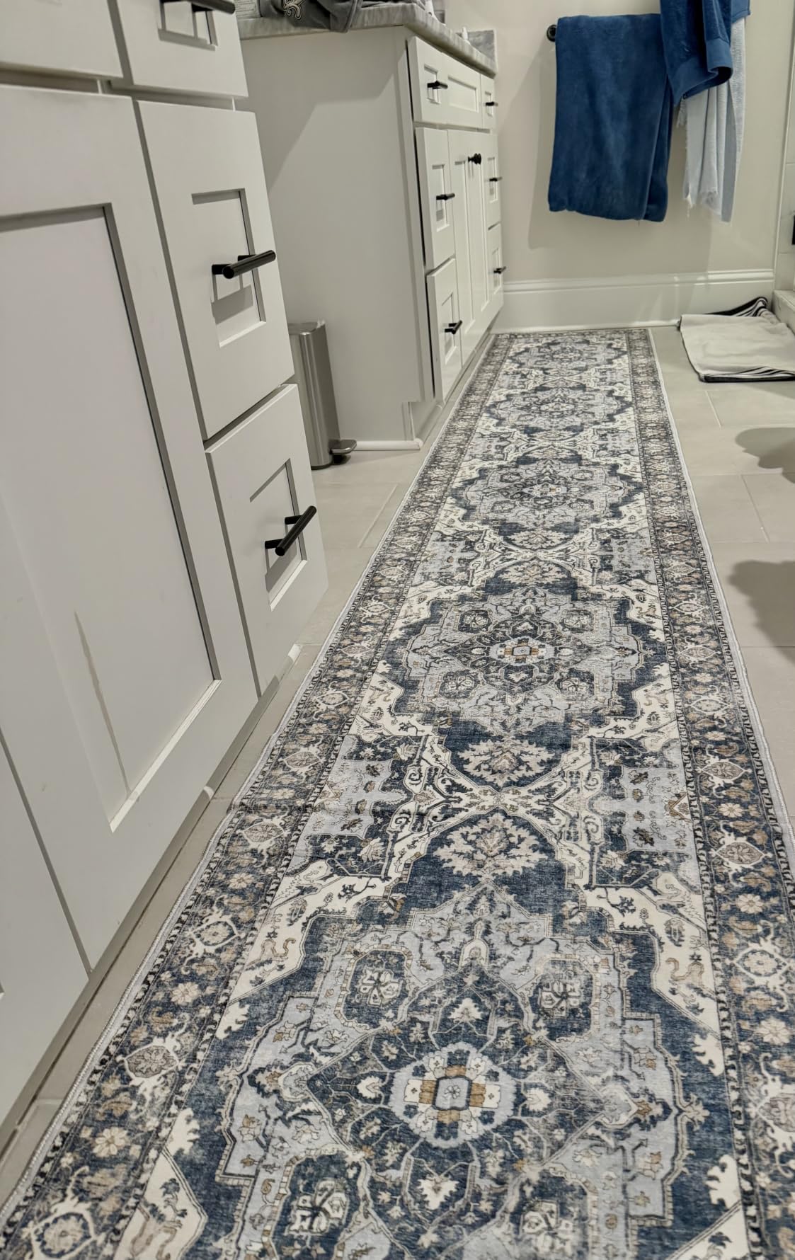 YOUFORTONG 2x12 Runner Rugs for Hallways Soft Kitchen Rug Non Slip Rug Runner with Rubber Backing Washable Non Shedding Farmhouse Runner Rug (Beige/Brown/Grey, 2X12) customer photo 1