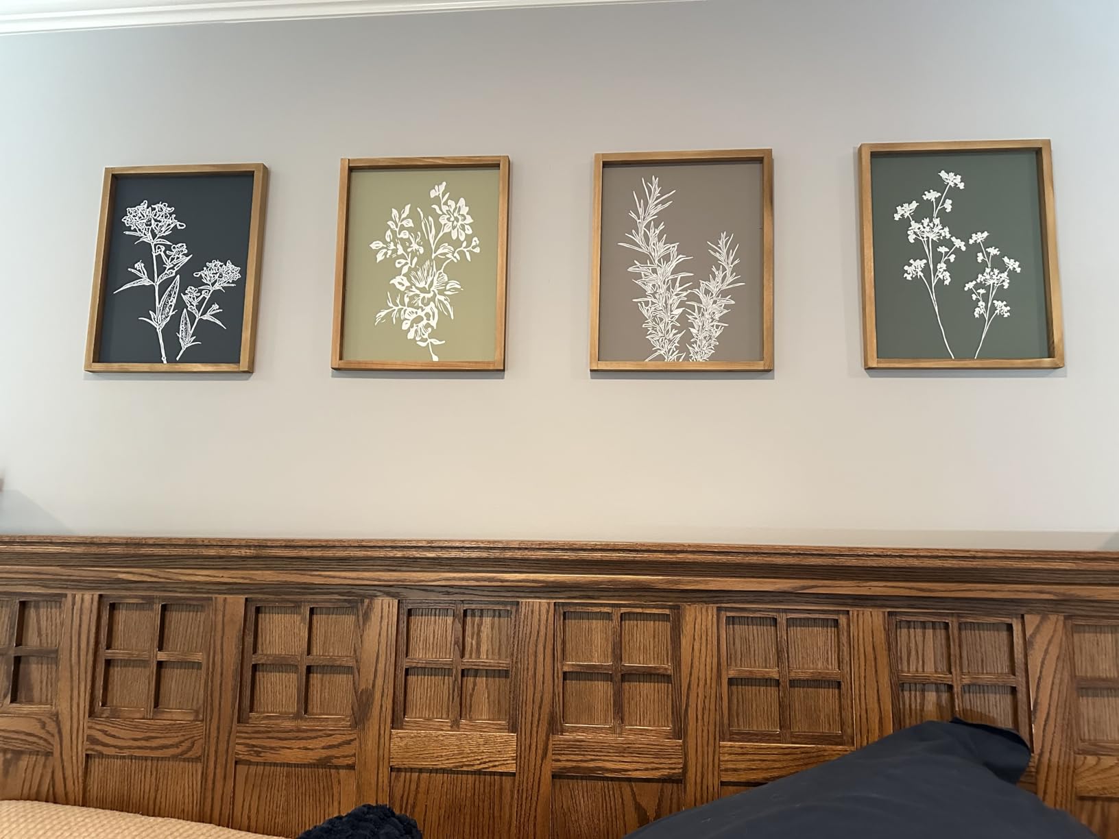 Framed Boho Wall Art Set of 4 for Wooded Minimalist Botanical Print Wall Art for Rustic Vintage Farmhouse Home Kitchen Wall Decor (Brown, 11x14) customer photo 2