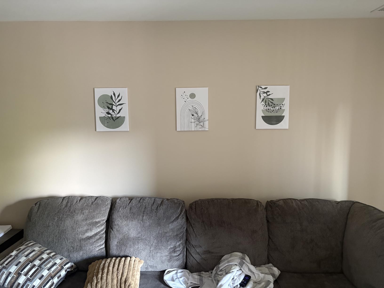 Boho Wall Art Prints Set of 3, Neutral Abstract Geometric Canvas Artwork for Bedroom, Bathroom, Living Room, Office (12x16 Inch x 3 Pieces) customer photo 1