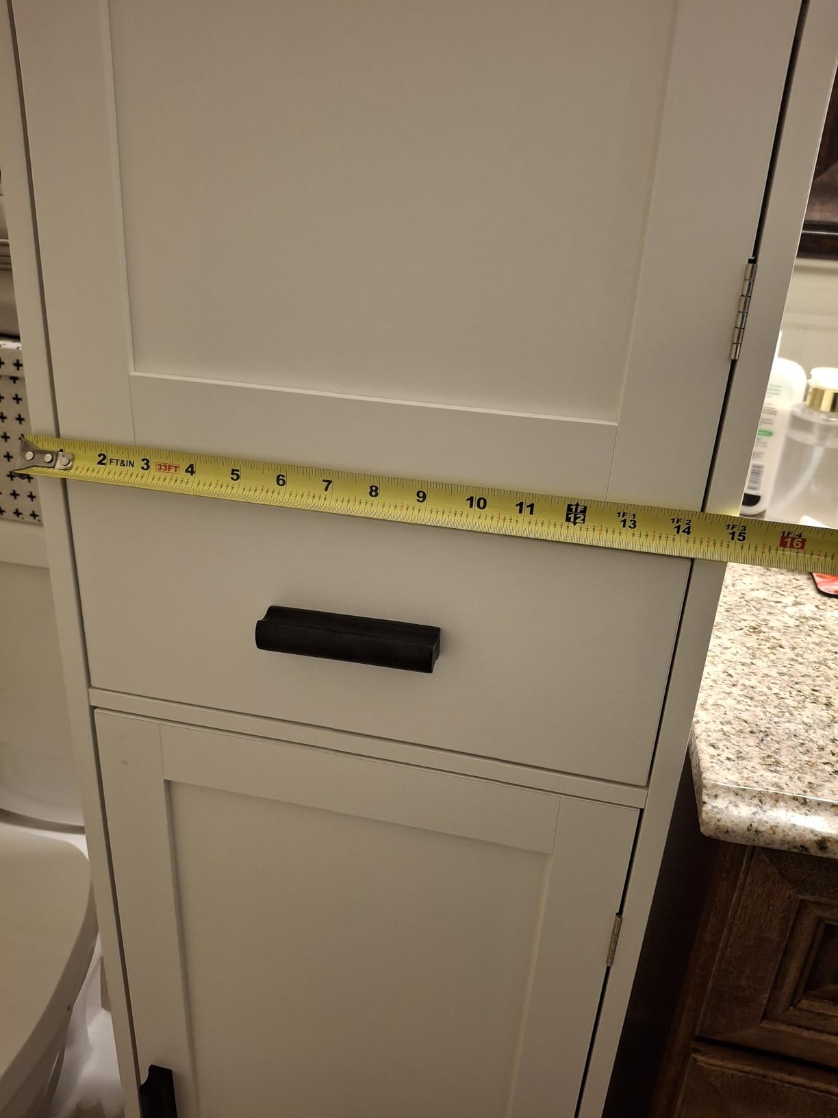 usikey 67'' Tall Bathroom Cabinet, Storage Cabinet with 4 Shelves & 2 Doors, Narrow Storage Cabinets for Bathroom, Living Room, Home Office, White customer photo 2