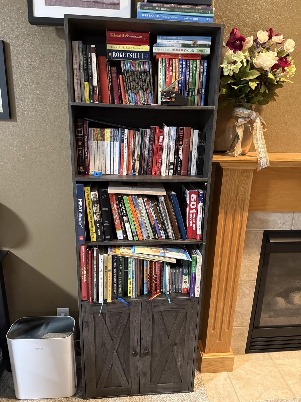 IRONCK Industrial Bookshelves and Bookcases with Doors Floor Standing 6 Shelf Display Storage Shelves 70 in Tall Bookcase for Home Office, Living Room customer photo 1