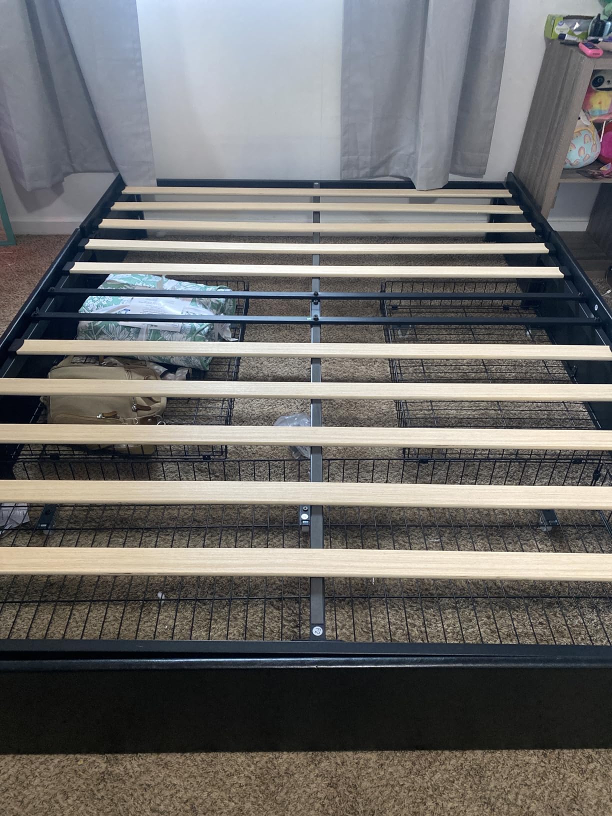 Allewie Full Size Platform Storage Bed Frame with 3 Drawers, Black customer photo 2