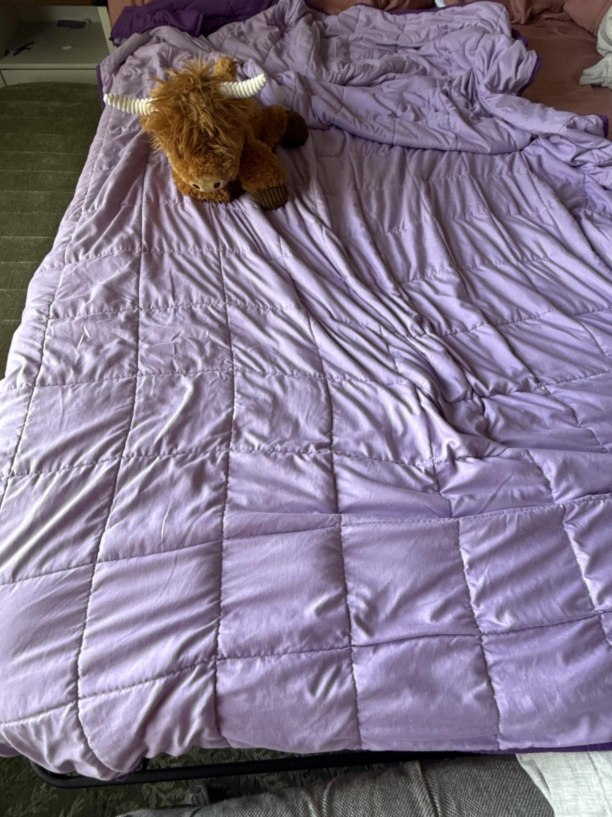 yescool King Size Weighted Blanket for Adults (20 lbs, 80” x 87”, Grey) Cooling Heavy Blanket for Sleeping Perfect for 190-210 lbs, Breathable Blanket for Adults & Couple All Season, Machine Washable customer photo 2