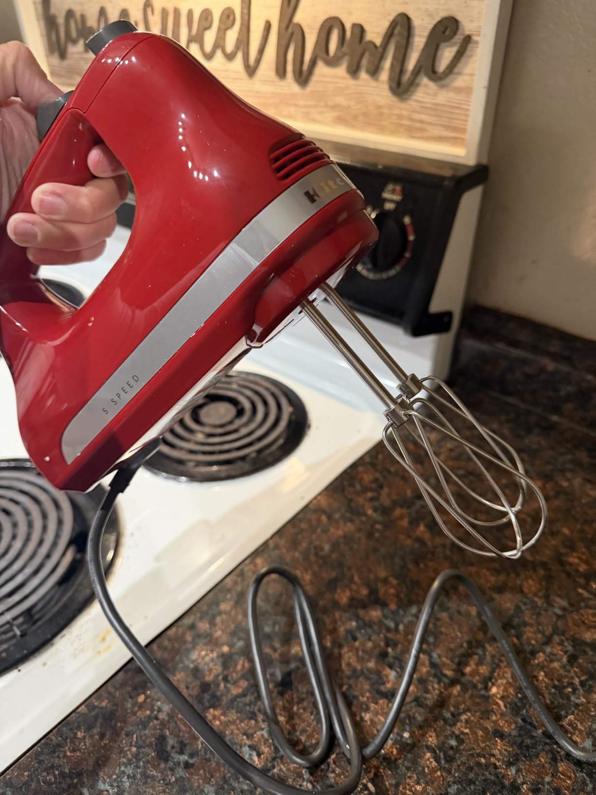 KitchenAid 5-Speed Ultra Power Hand Mixer, Stainless Steel/Plastic, White customer photo 1