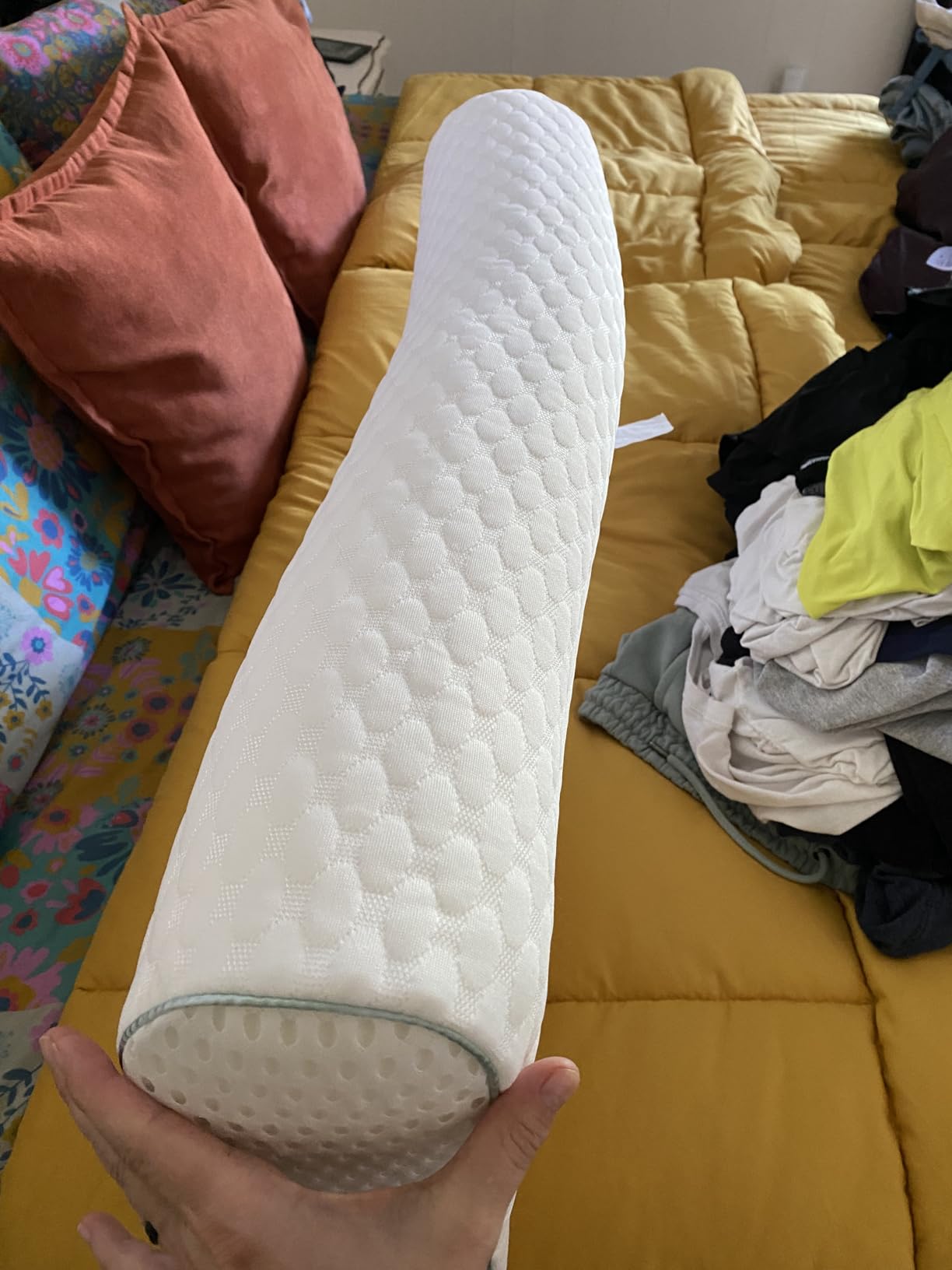 Releep Cervical Neck Pillow, Side Sleeper Pillow for Neck Pain Relief, Adjustable Contour Pillow for Sleeping, Ergonomic Memory Foam Pillow, Orthopedic Cooling Pillow Back Stomach Sleeping, Queen Size customer photo 2