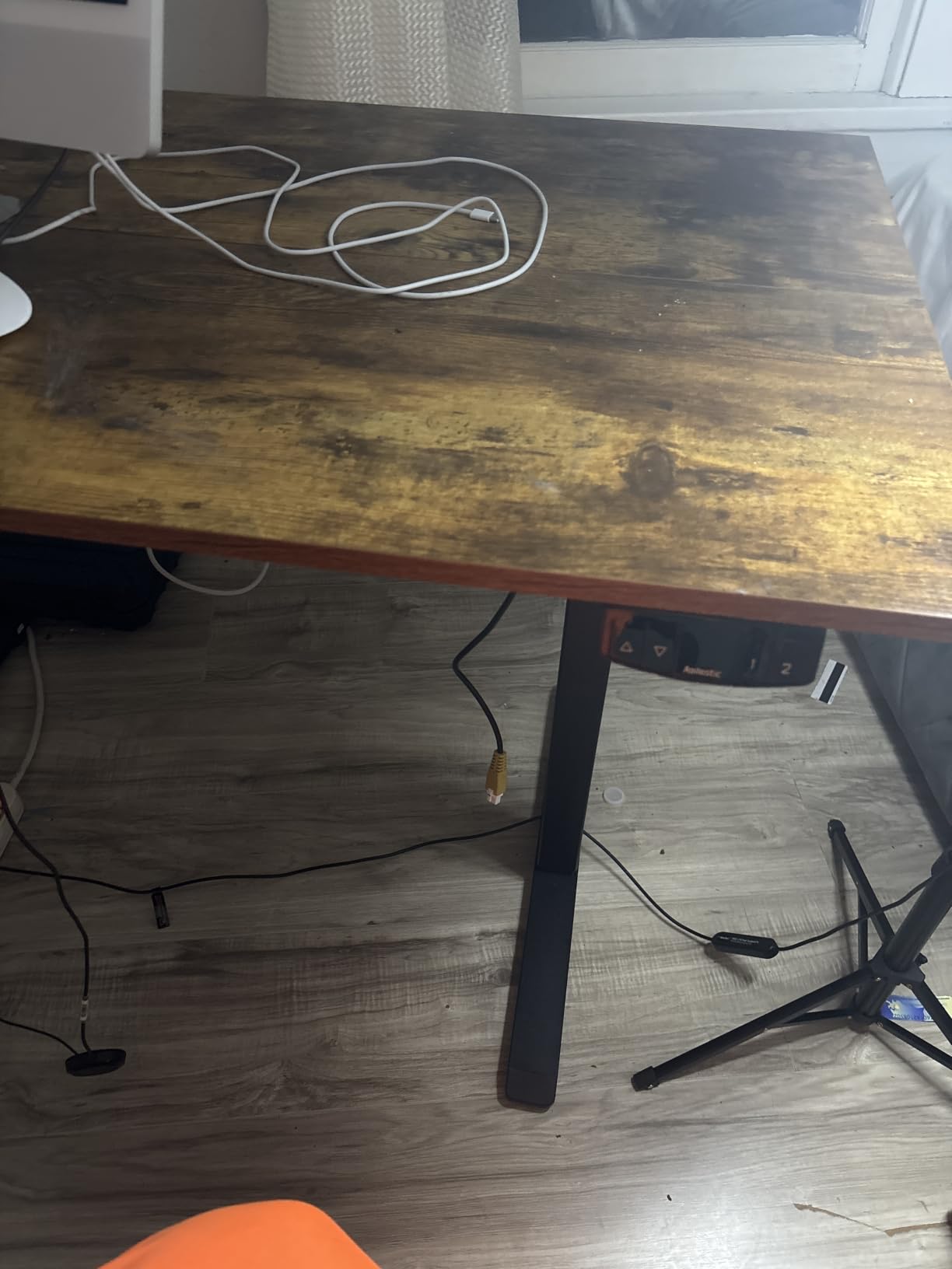 Agilestic 55*24 Inch Height Adjustable Electric Standing Desk, Rustic Brown customer photo 1
