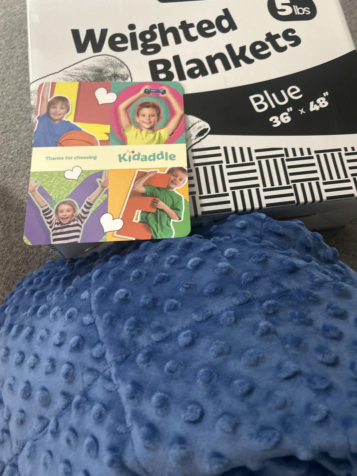Kidaddle 7lb Weighted Blanket (Grey) 19x22 Inch– Plush Minky Lap Pad with Sensory Support for Autism or ADHD, Giftable Weighted Blanket with Travel Bag customer photo 1
