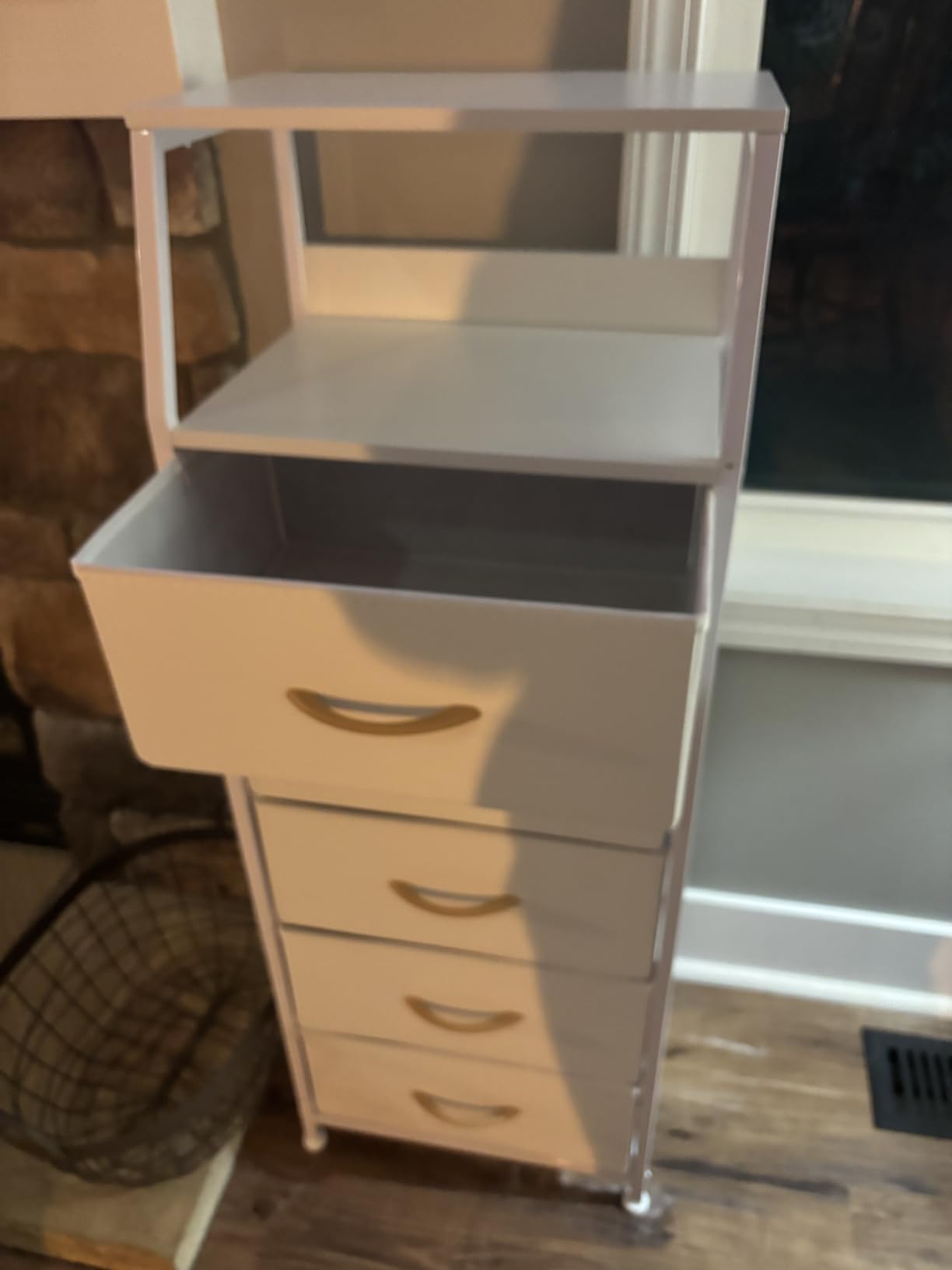 Furnulem 5 Drawers Dresser for Bedroom, Fabric Tall Nightstand customer photo 1