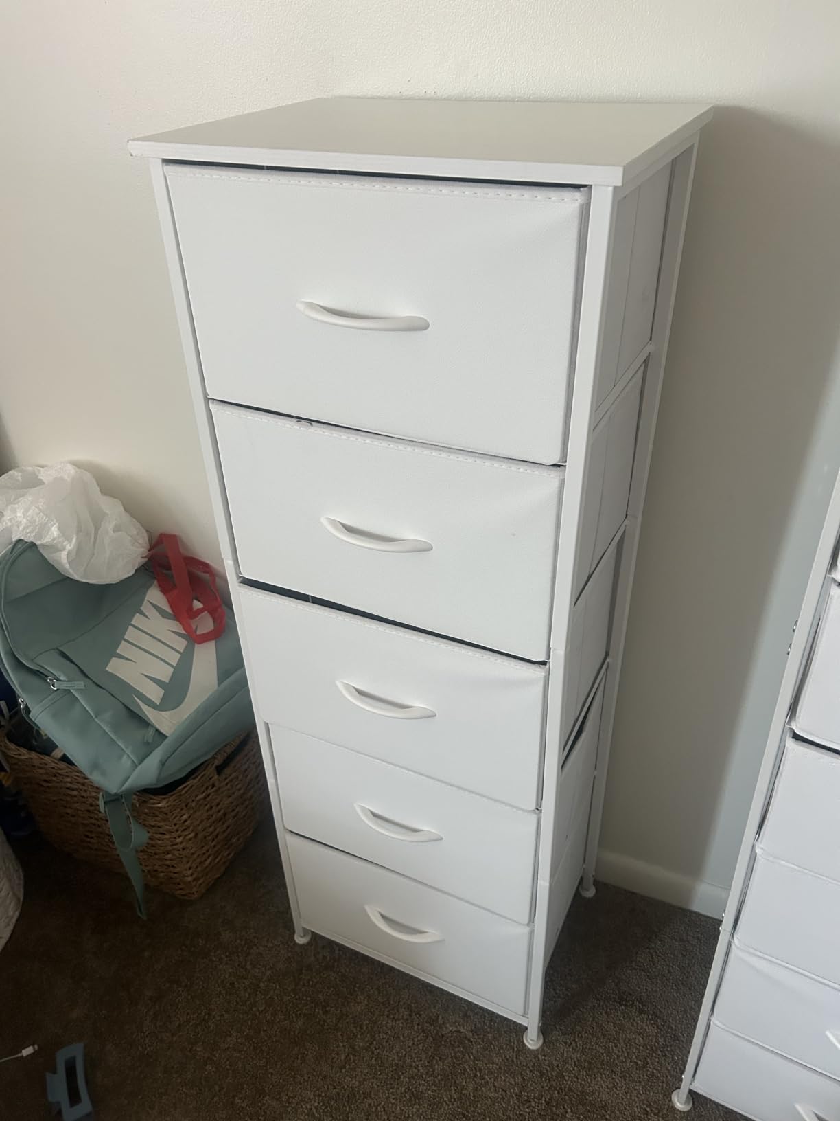 Somdot Narrow Dresser for Bedroom, 4 Drawer Storage Cabinet, White customer photo 2