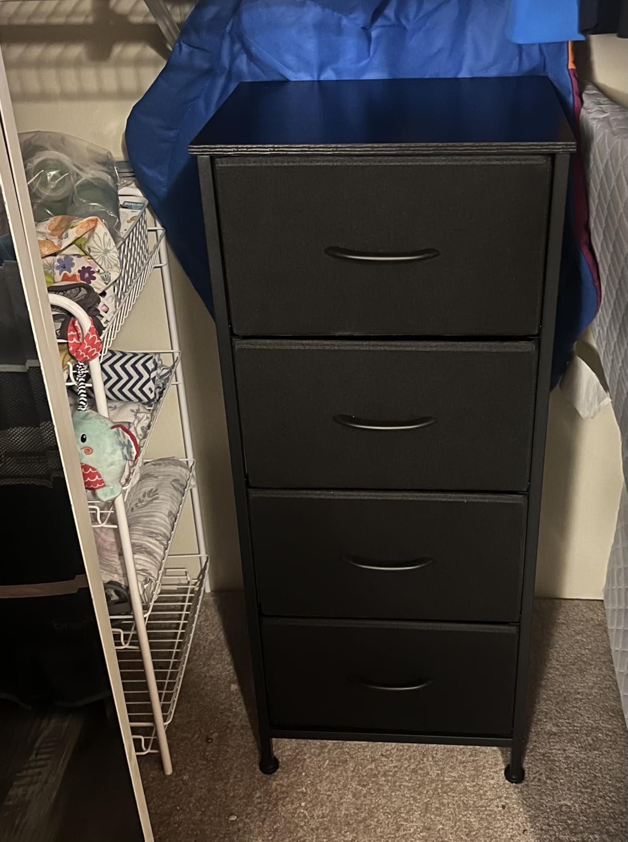 SONGMICS Dresser for Bedroom, Tall Dresser with 4 Fabric Drawers customer photo 1