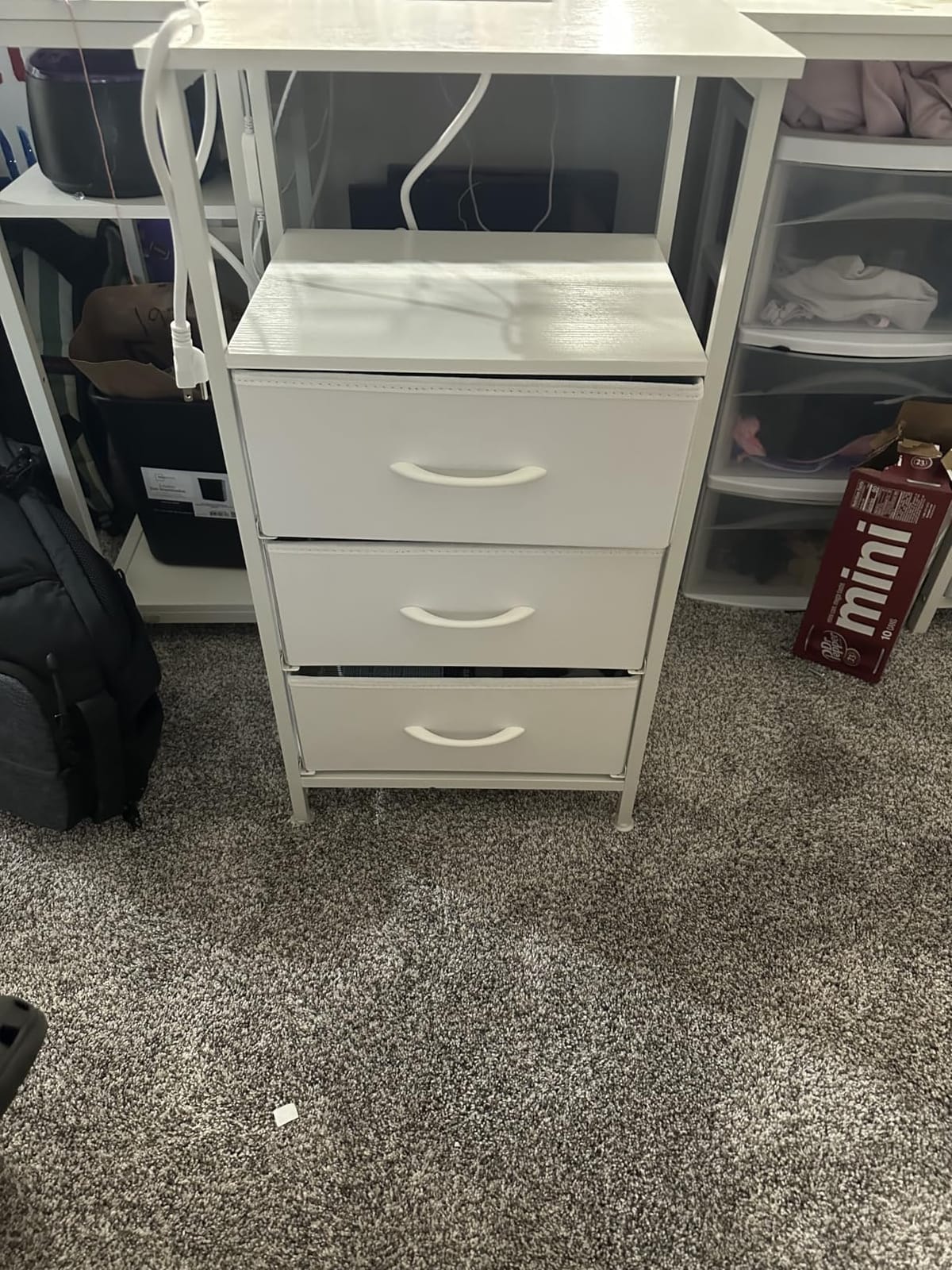 SONGMICS Nightstand with Charging Station, 2 Fabric Drawers customer photo 2