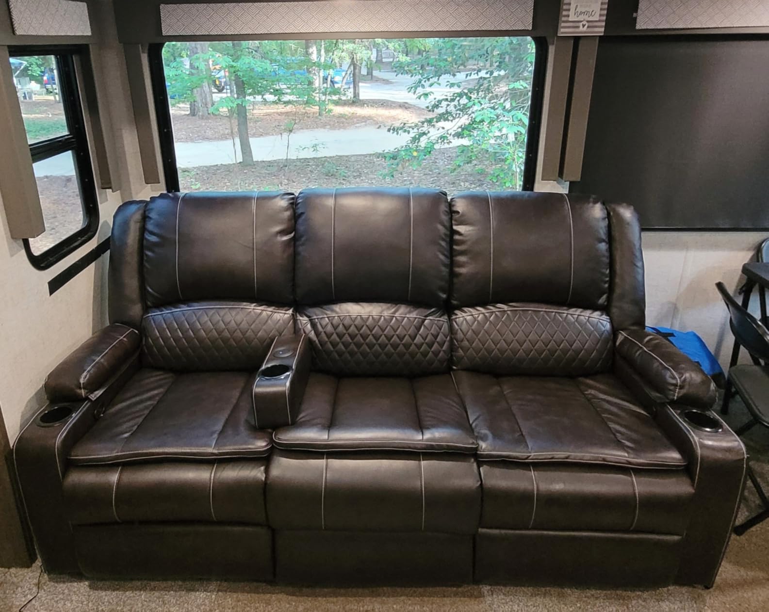 5 Seater Reclining Sofa Set, Modern Living Room Couch Set (Fabric,Blue) customer photo 2
