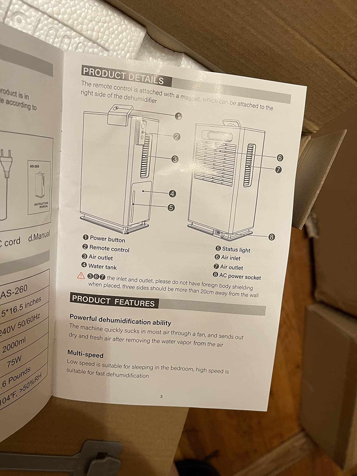 75 Pints Crawl Space Dehumidifier with Pump and Drain Hose up to 4000 Sq.Ft customer photo 1