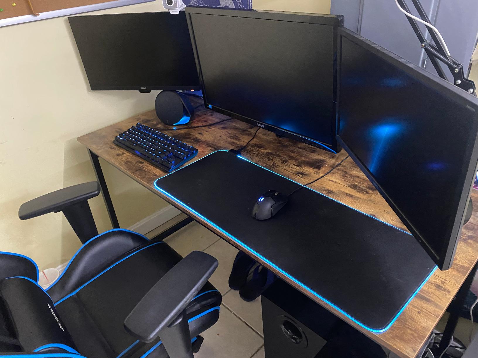 CubiCubi Electric Height Adjustable Standing Desk 48x24 Inch, Light Walnut customer photo 1