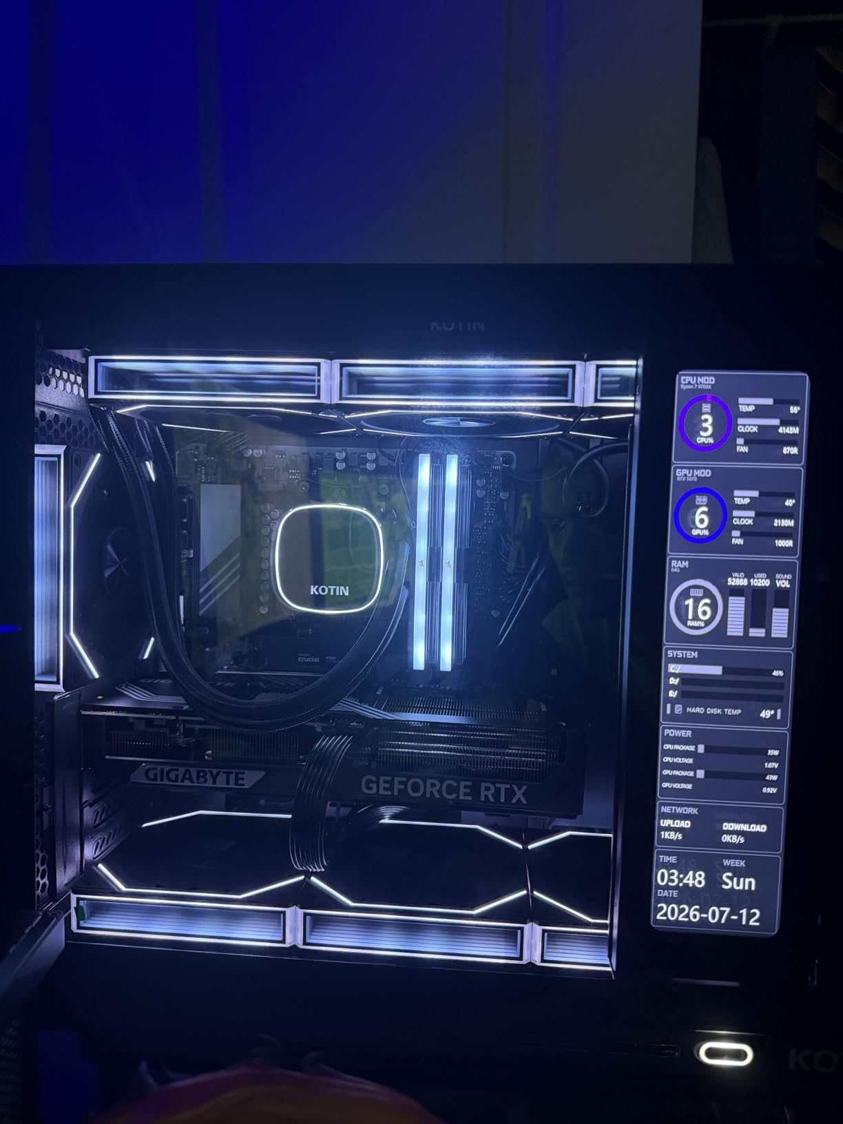 KOTIN Prebuilt Gaming PC RTX 5070 12GB, Ryzen 7 9700X, 32GB DDR5, 1TB SSD customer photo 2