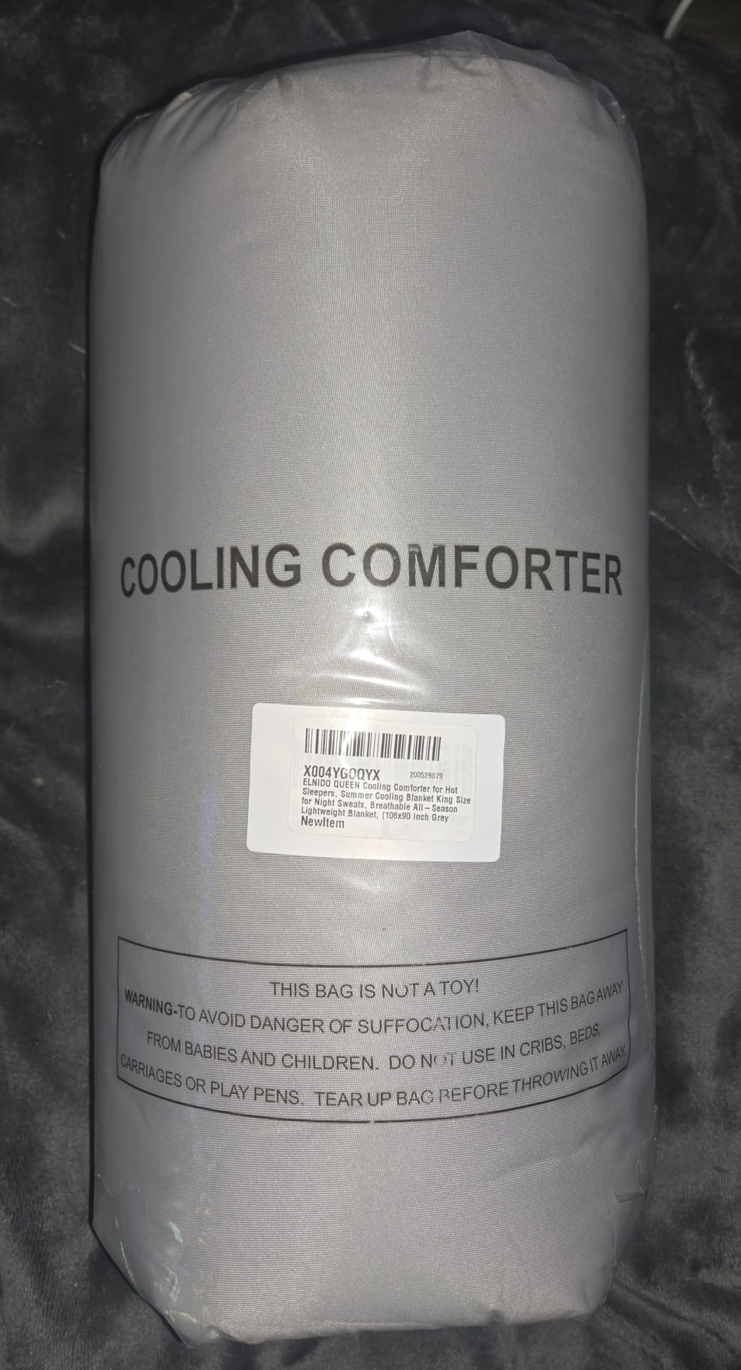 ELNIDO QUEEN Cooling Comforter for Hot Sleepers, Summer Cooling Blanket Queen Size for Night Sweats, Breathable All-Season Lightweight Blanket, (90x90 inch，Grey customer photo 2