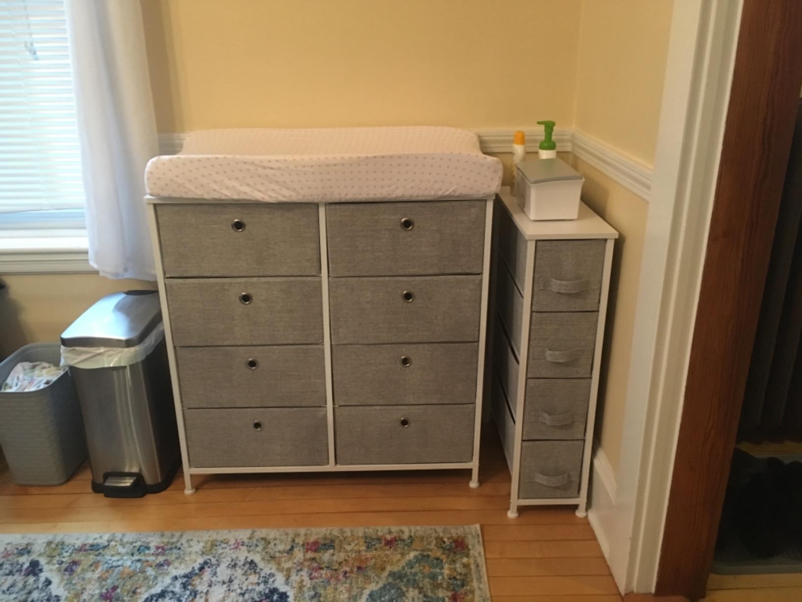 SONGMICS Wide Dresser for Bedroom, 8 Fabric Drawers with Steel Frame customer photo 1