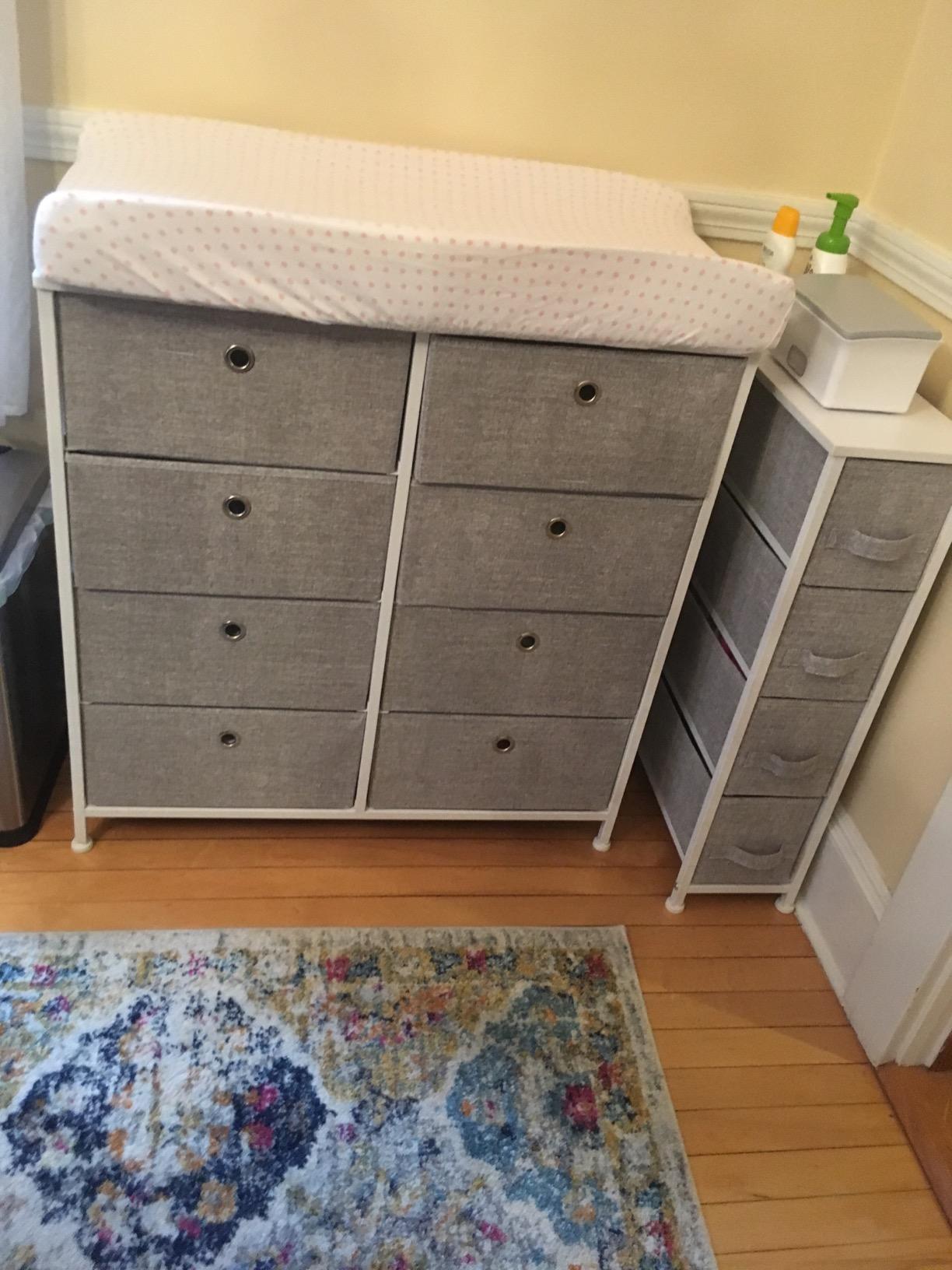 SONGMICS Wide Dresser for Bedroom, 8 Fabric Drawers with Steel Frame customer photo 2