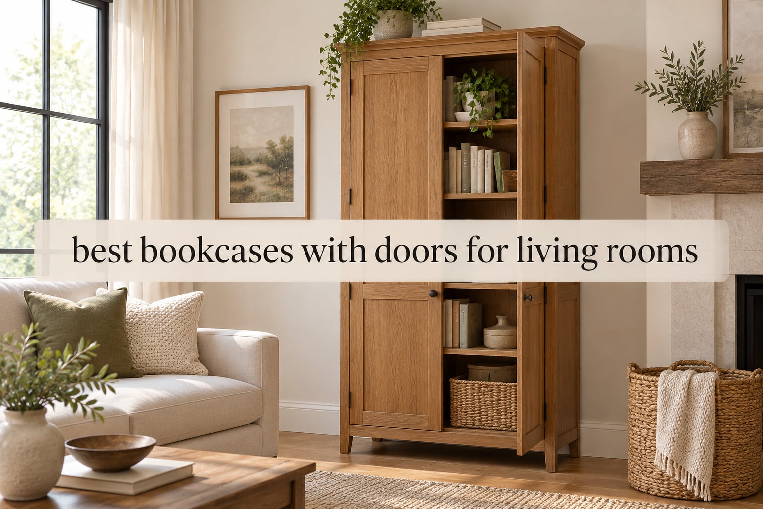 best bookcases with doors for living rooms