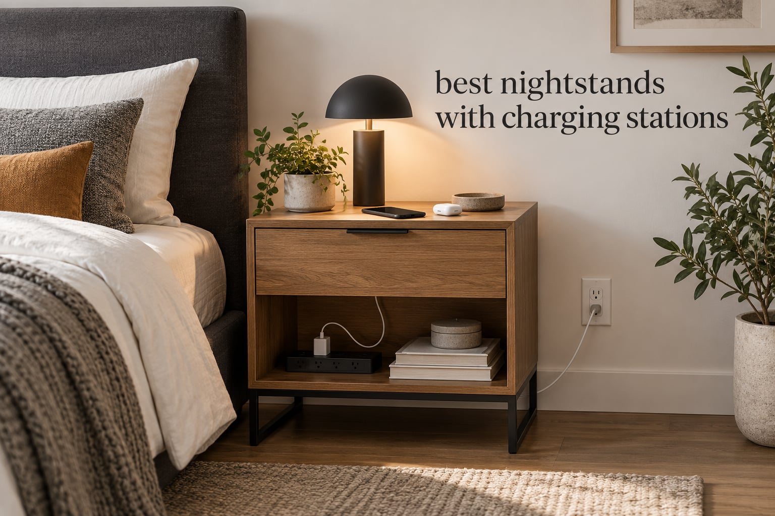 best nightstands with charging stations